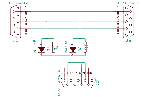 9 pin serial pinout schematic