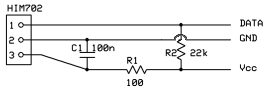 Typical schematic for connecting an IR receiver