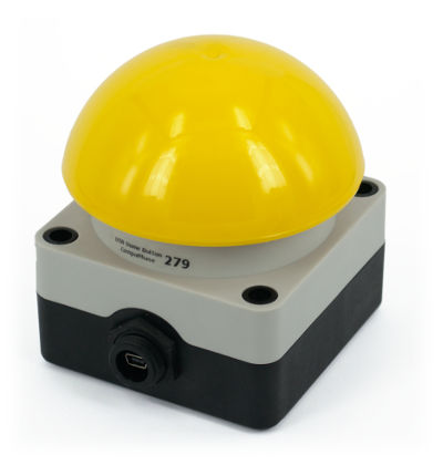 Betinget blåhval Afslut USB Large Dome Button, Yellow