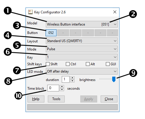 Key Configurator user interface